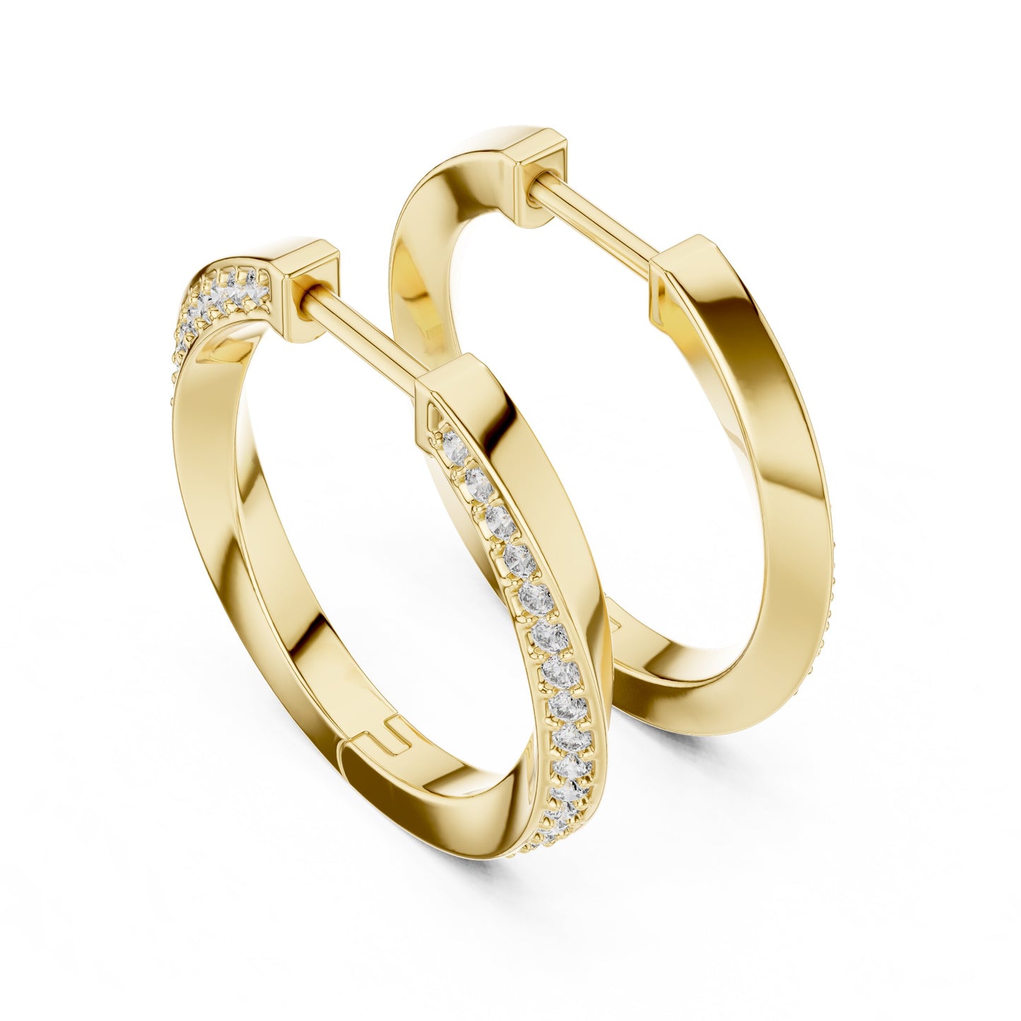 Round Huggie Lab Grown Diamond Earrings