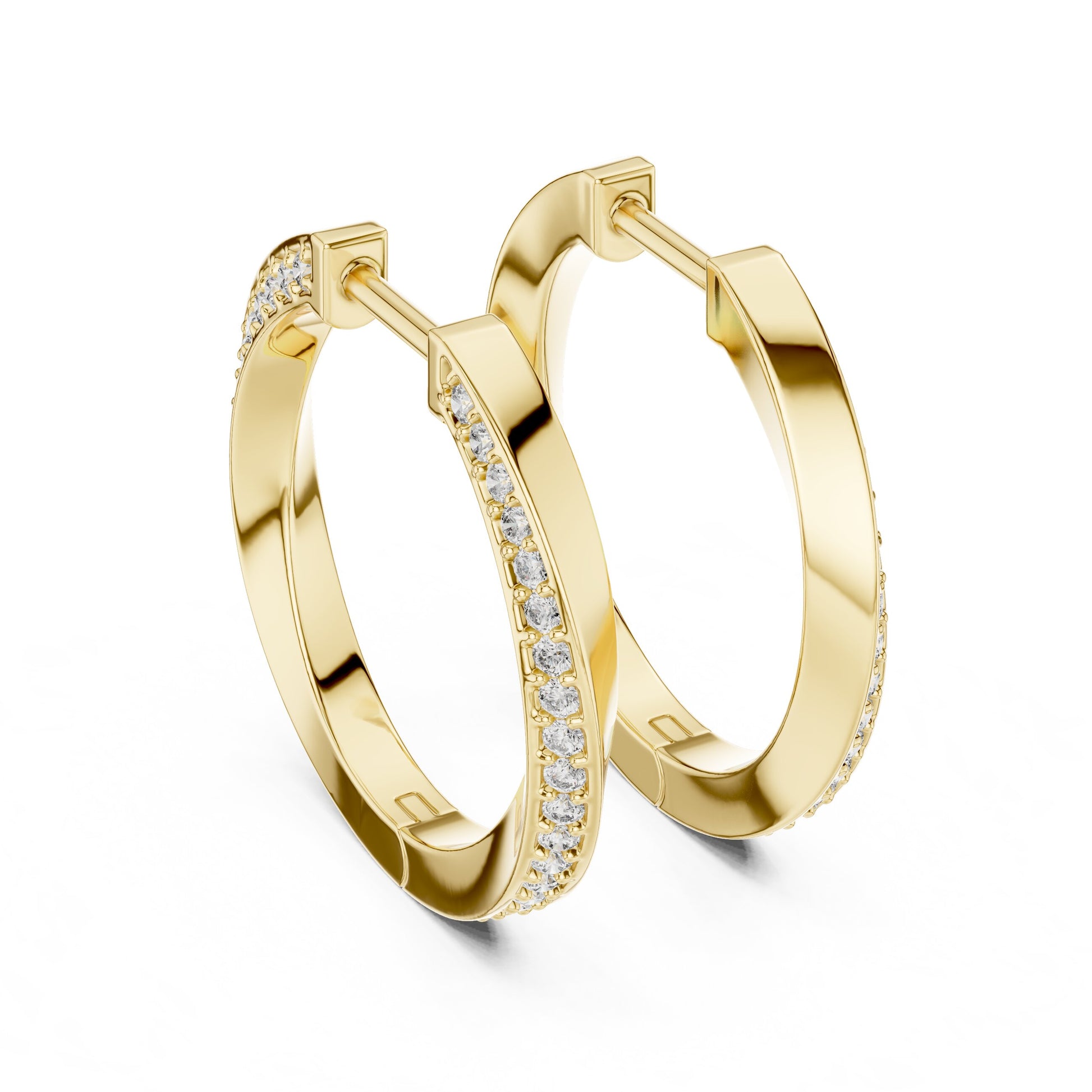 Round Huggie Lab Grown Diamond Earrings