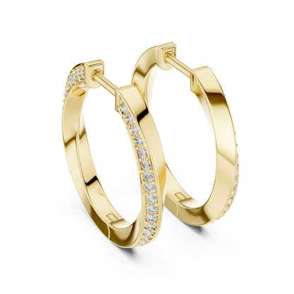 Round Huggie Lab Grown Diamond Earrings