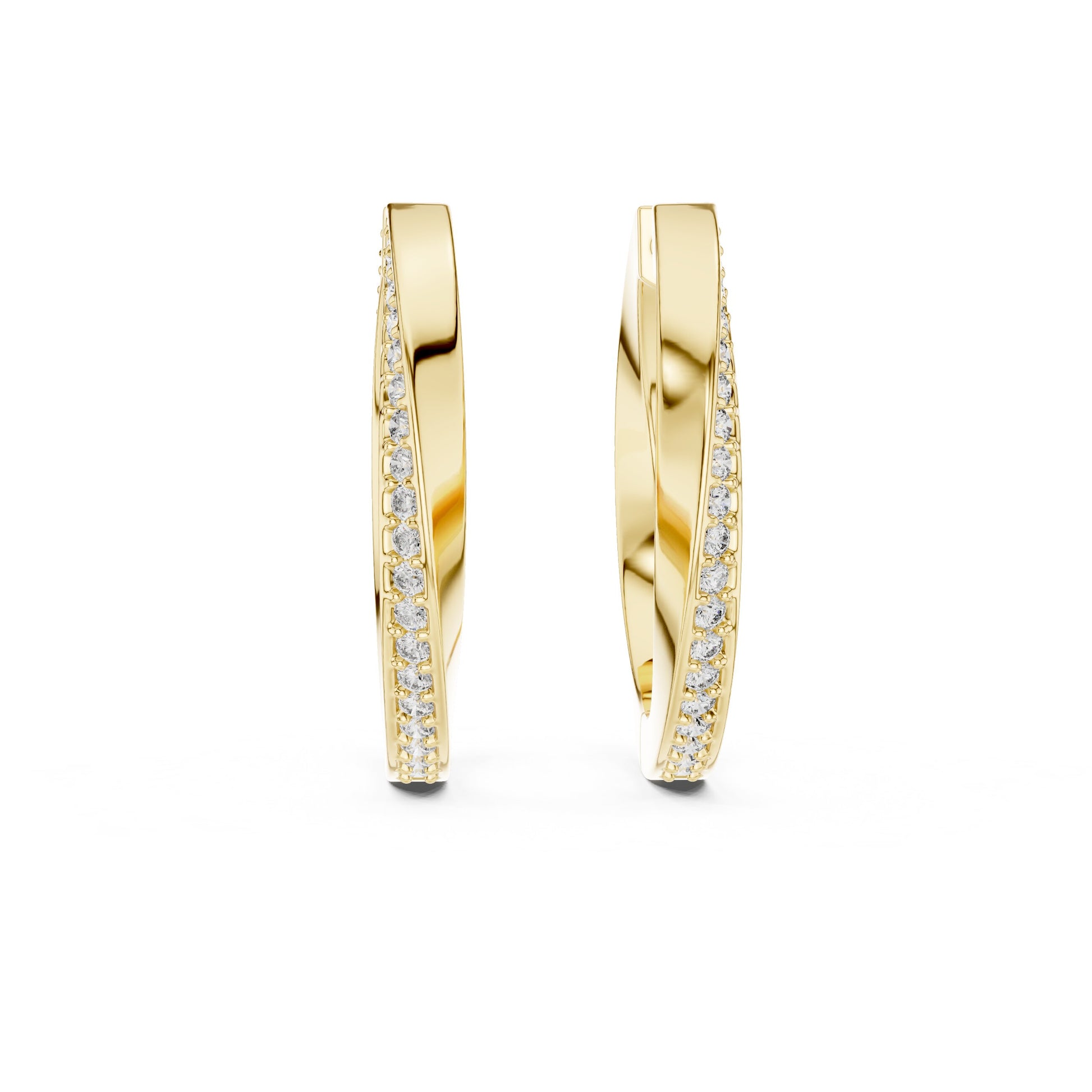 Round Huggie Lab Grown Diamond Earrings