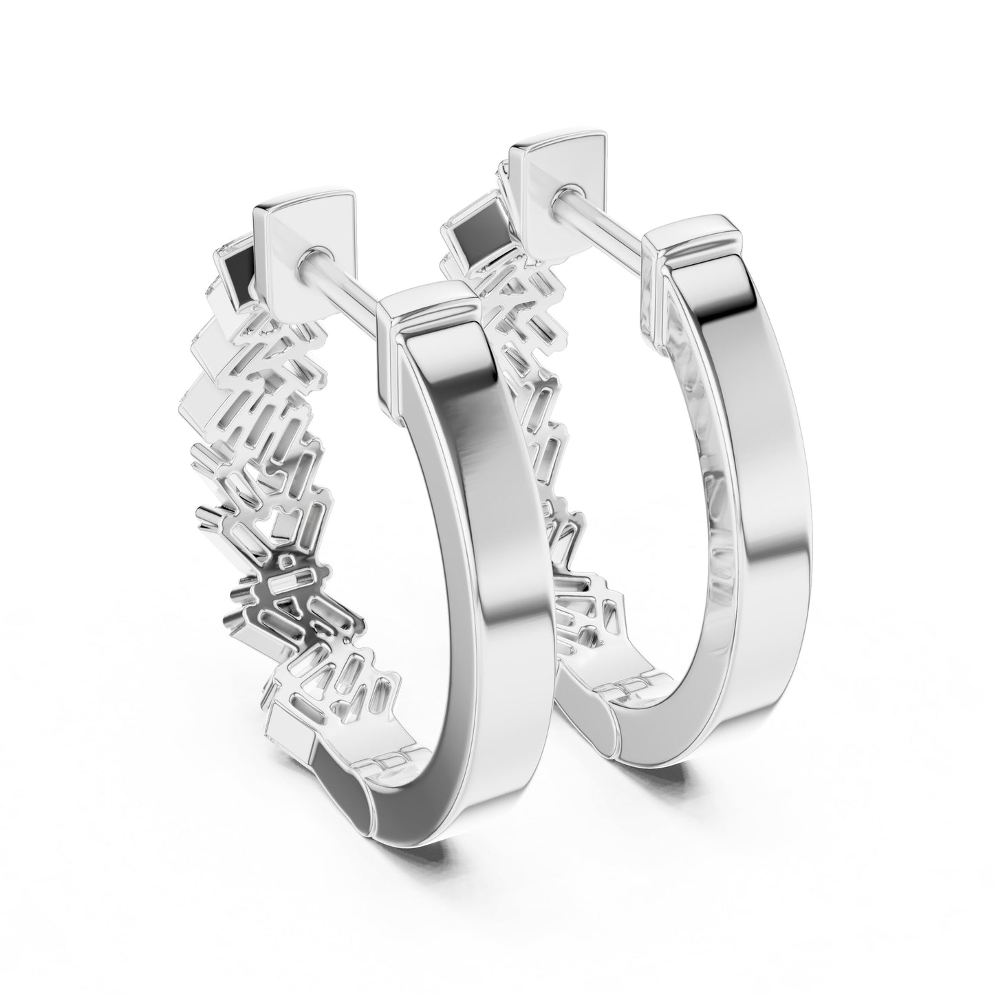 Emerald Huggie Lab Grown Diamond Earrings