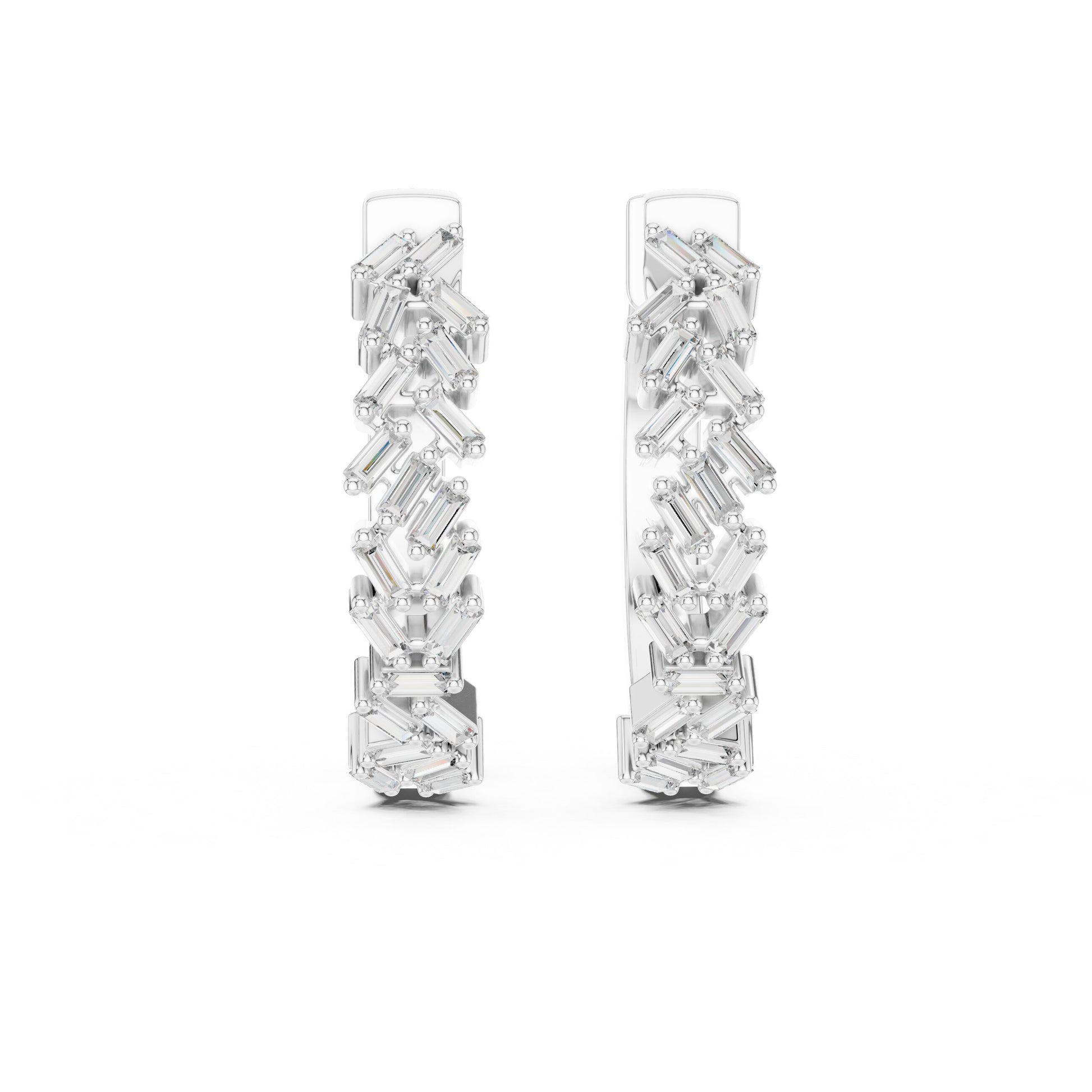Emerald Huggie Lab Grown Diamond Earrings