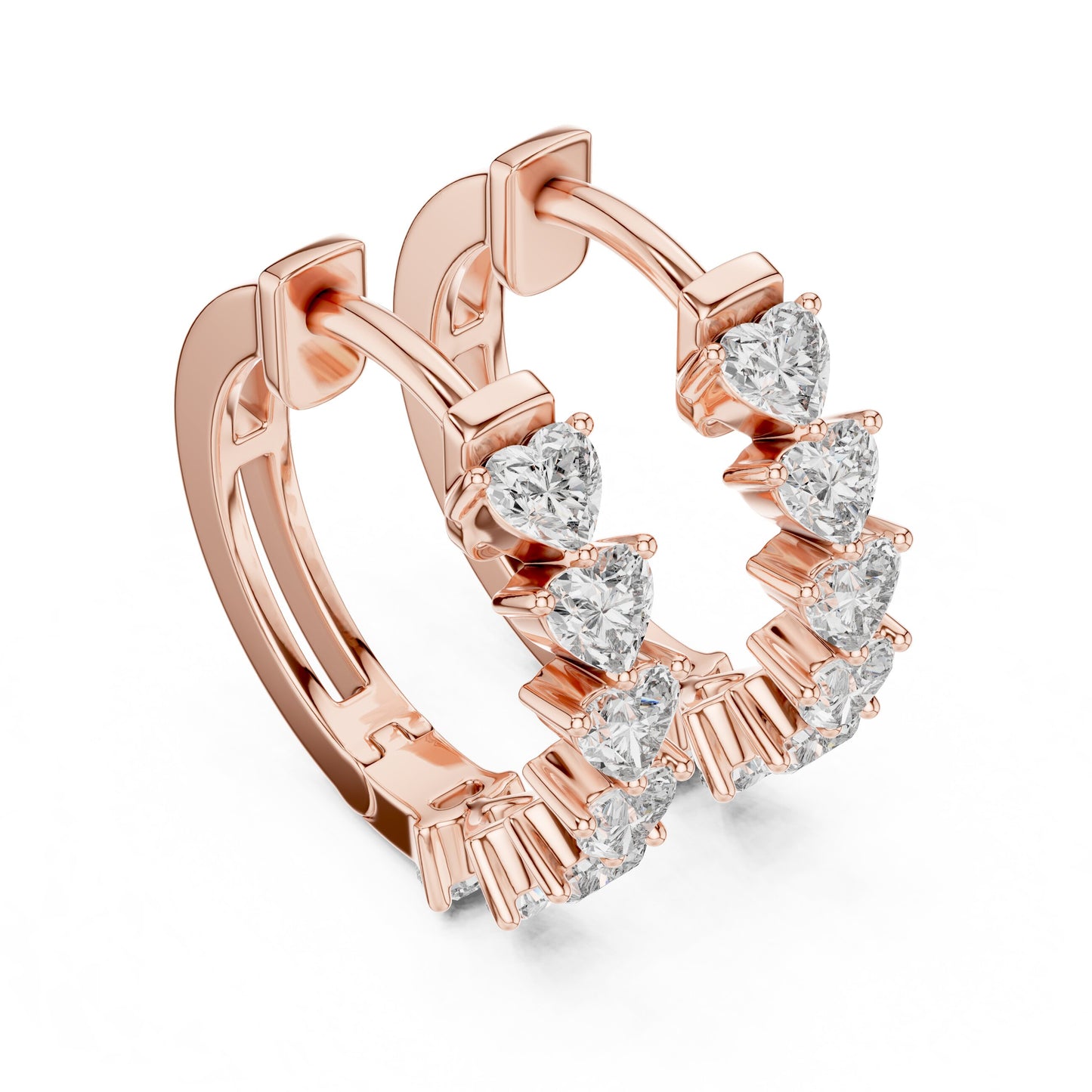 Mixed Shape Lab Grown Diamond Huggie Earrings