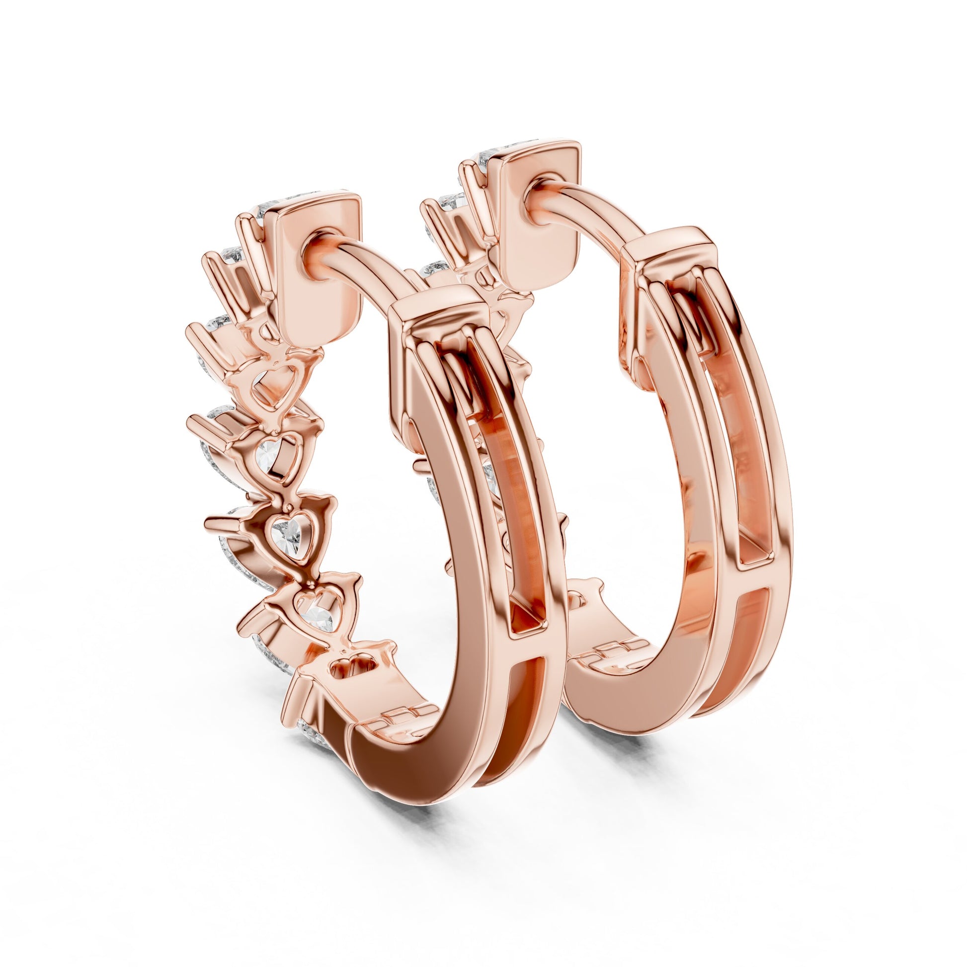 Mixed Shape Lab Grown Diamond Huggie Earrings