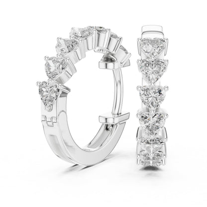 Mixed Shape Lab Grown Diamond Huggie Earrings