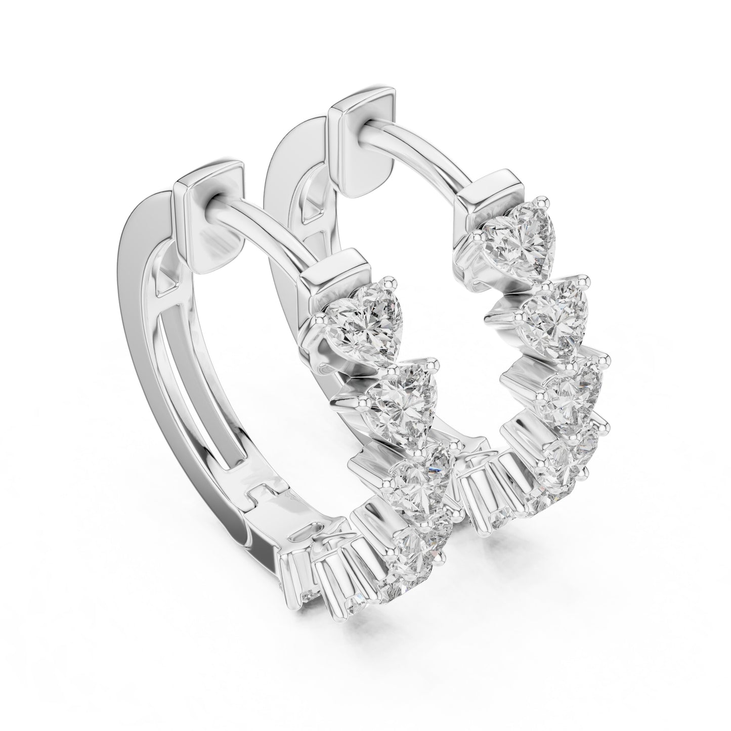 Mixed Shape Lab Grown Diamond Huggie Earrings