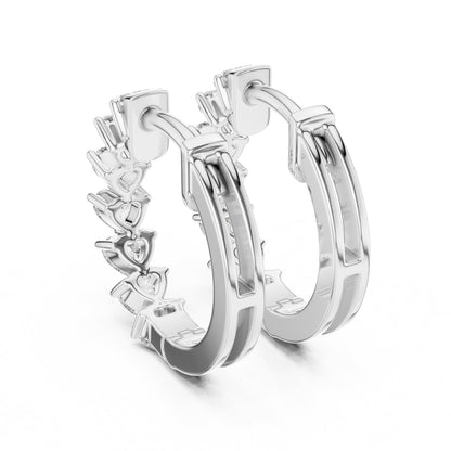 Mixed Shape Lab Grown Diamond Huggie Earrings