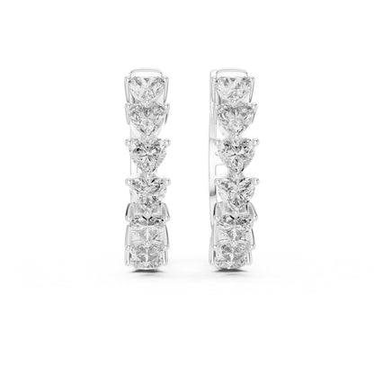 Mixed Shape Lab Grown Diamond Huggie Earrings