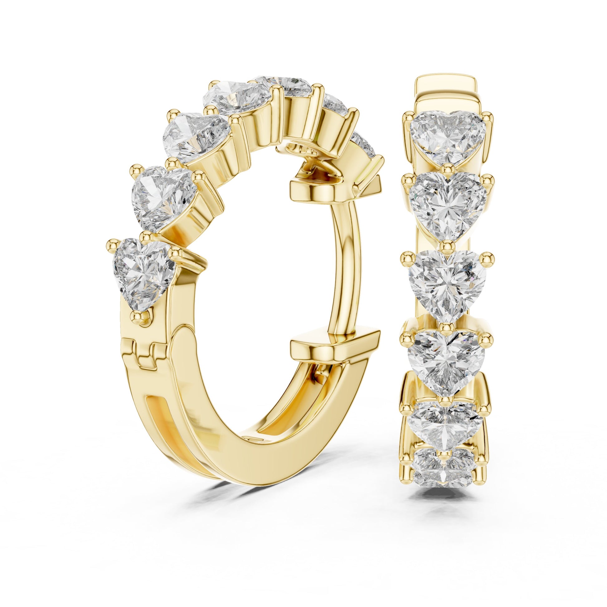 Mixed Shape Lab Grown Diamond Huggie Earrings