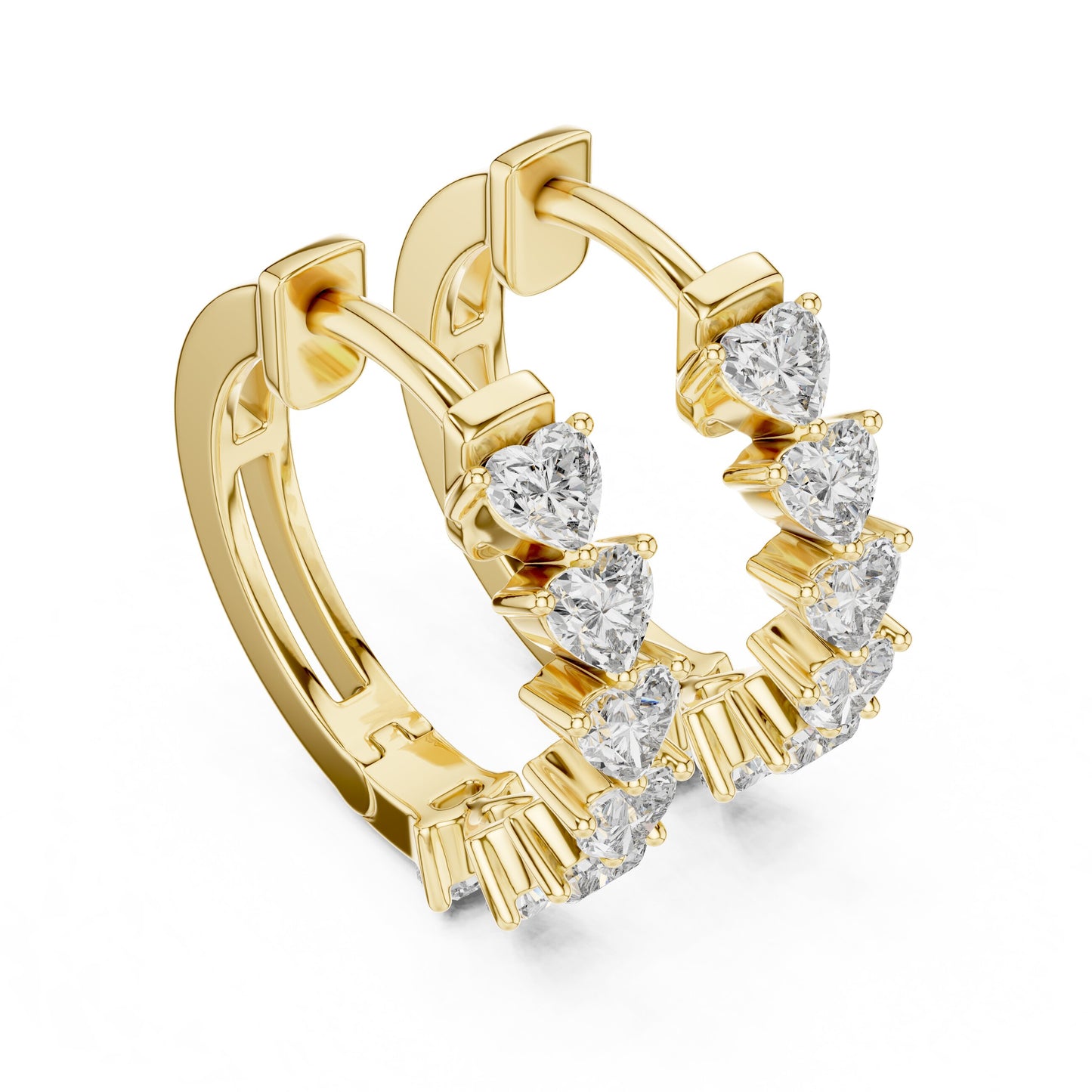 Mixed Shape Lab Grown Diamond Huggie Earrings