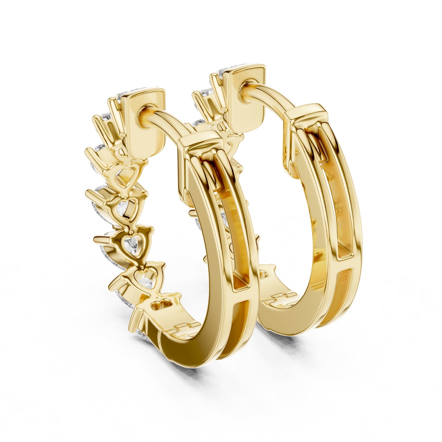 Mixed Shape Lab Grown Diamond Huggie Earrings