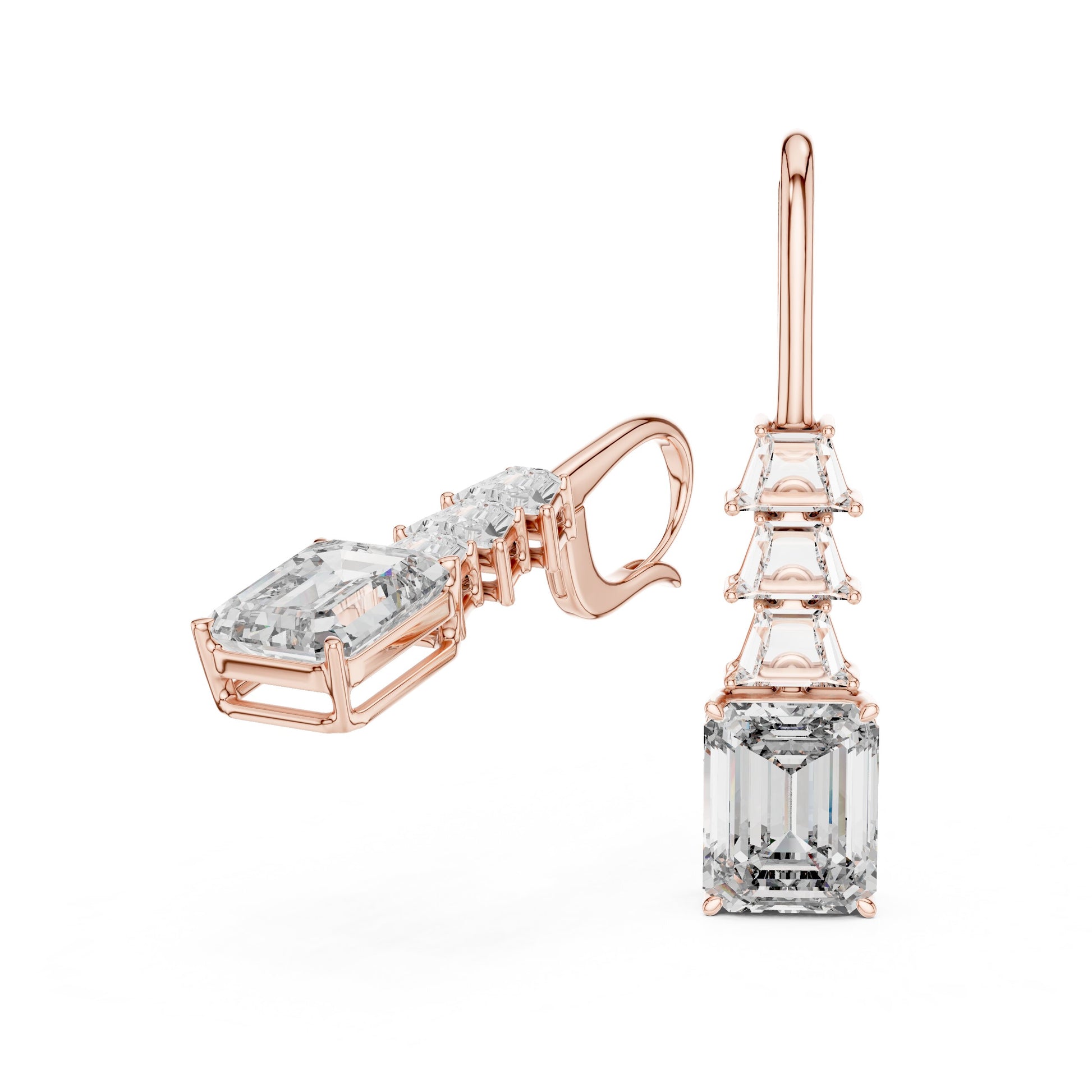 Emerald Drop Lab Grown Diamond Earrings