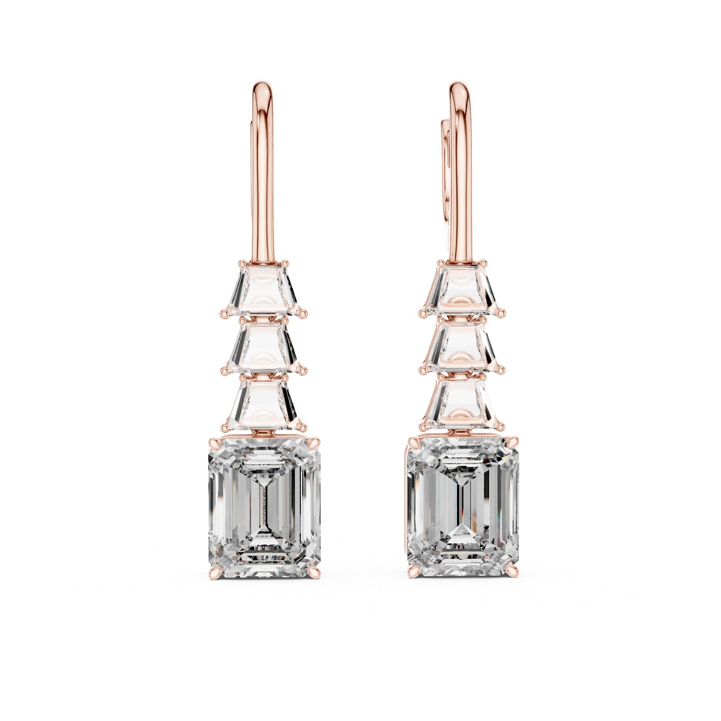 Emerald Drop Lab Grown Diamond Earrings
