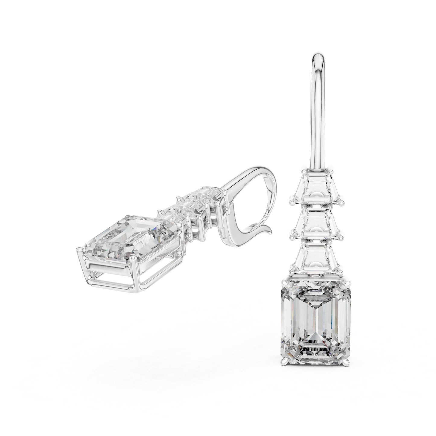 Emerald Drop Lab Grown Diamond Earrings