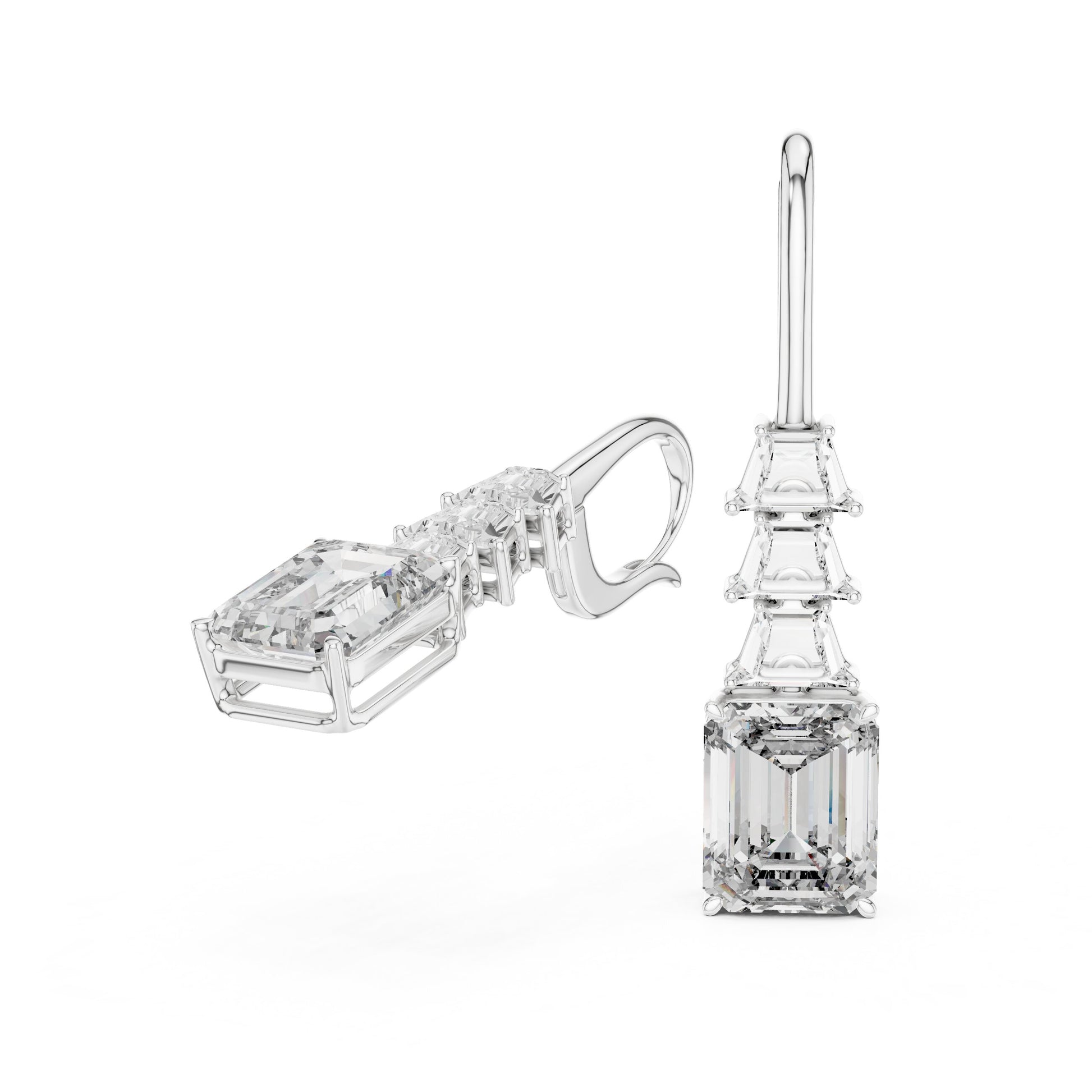 Emerald Drop Lab Grown Diamond Earrings