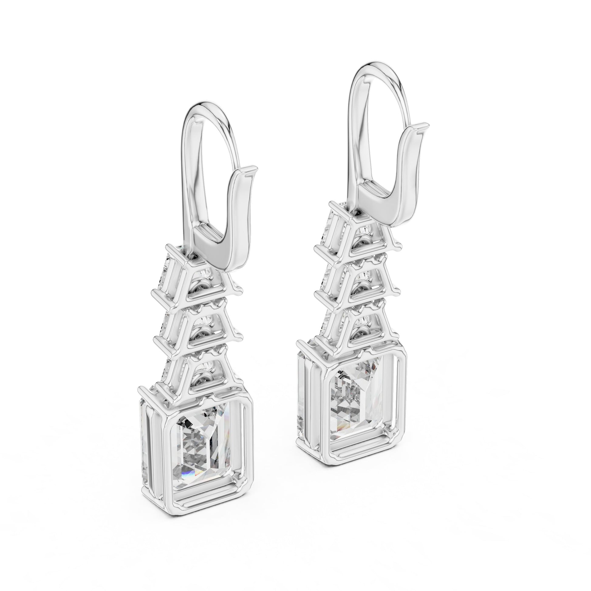 Emerald Drop Lab Grown Diamond Earrings