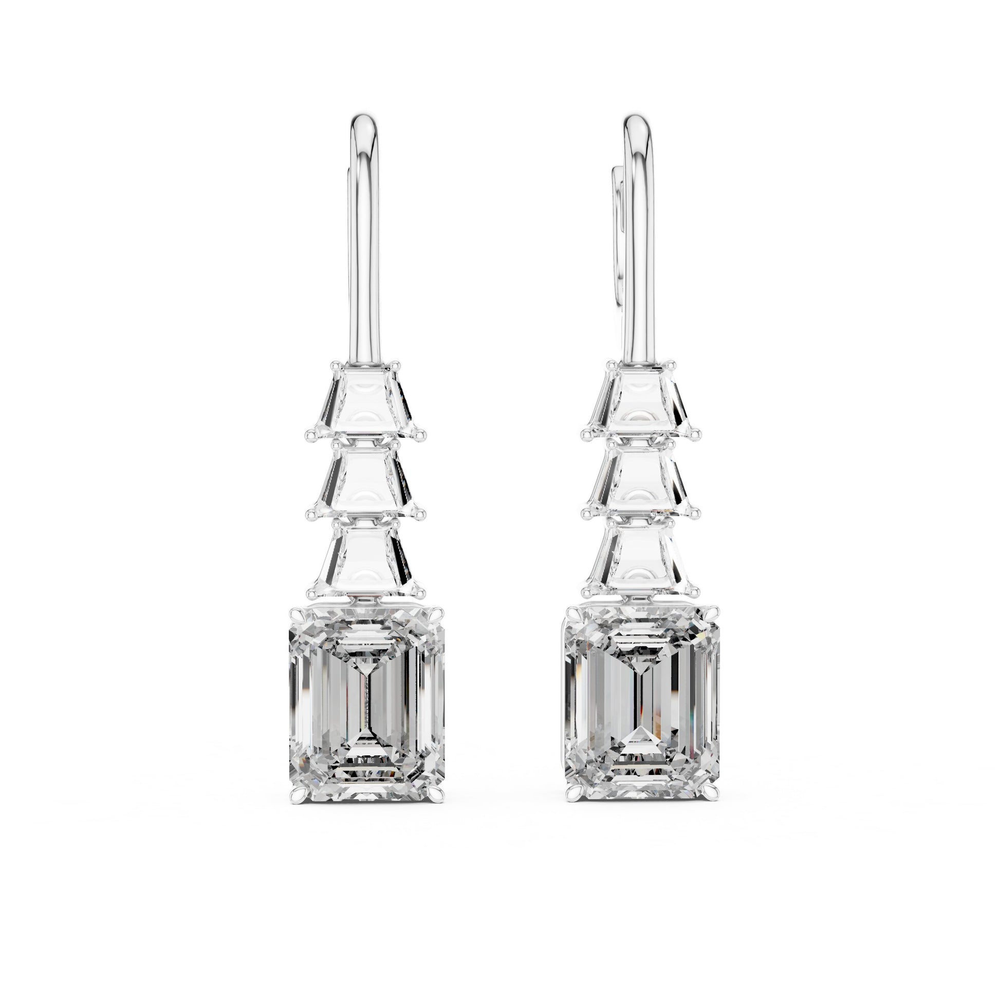 Emerald Drop Lab Grown Diamond Earrings