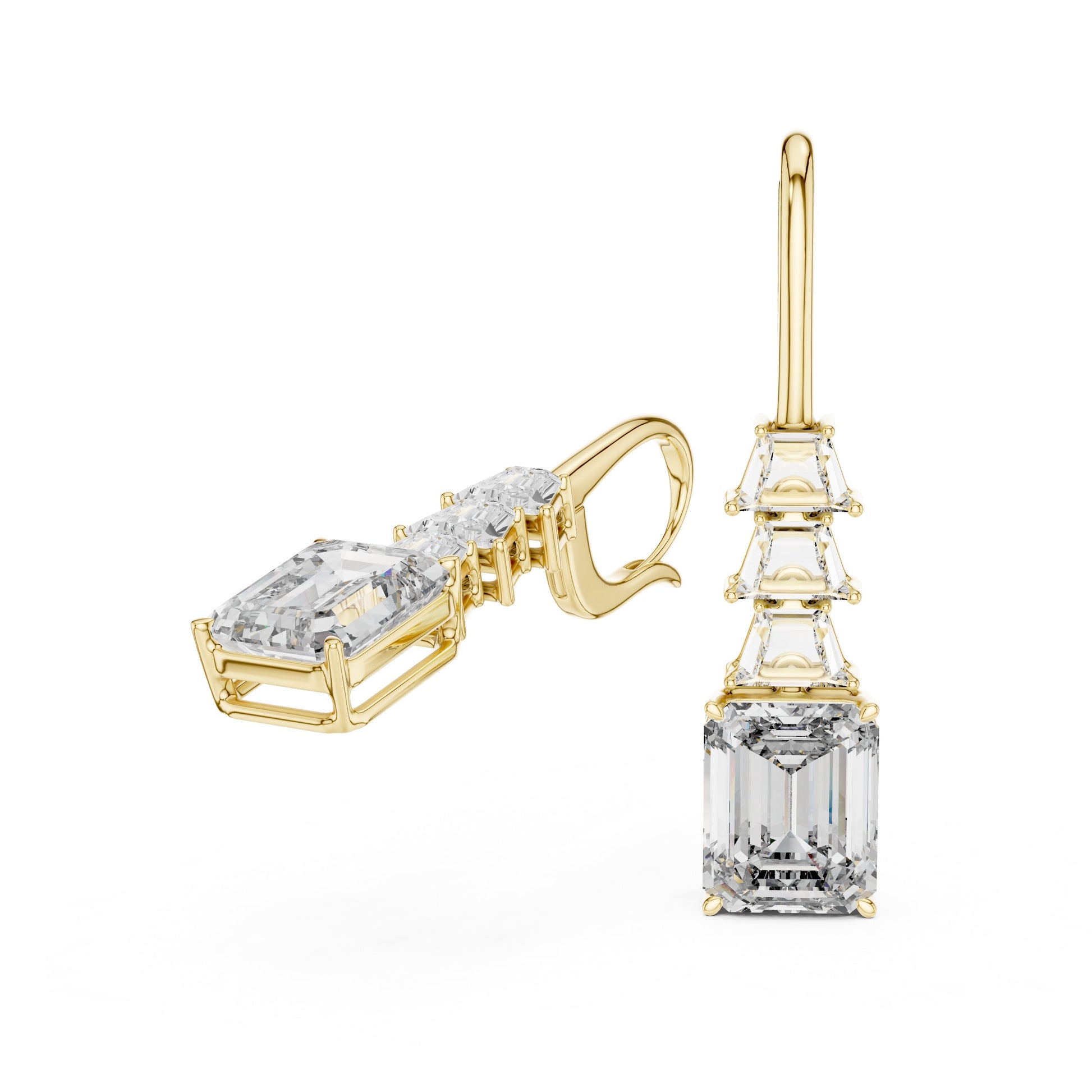 Emerald Drop Lab Grown Diamond Earrings