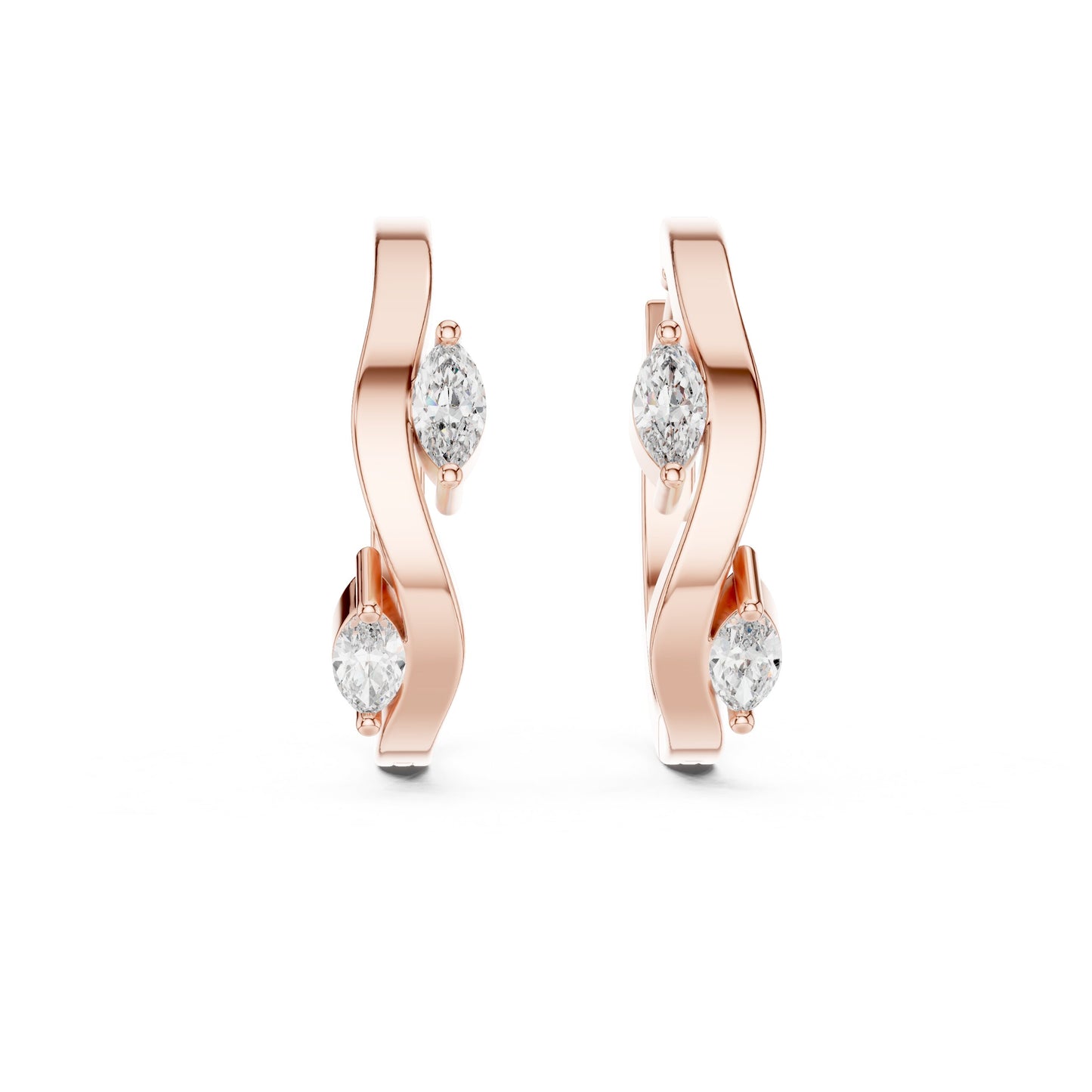 Marquise Huggie Lab Grown Diamond Earrings