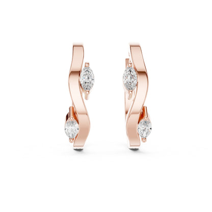 Marquise Huggie Lab Grown Diamond Earrings