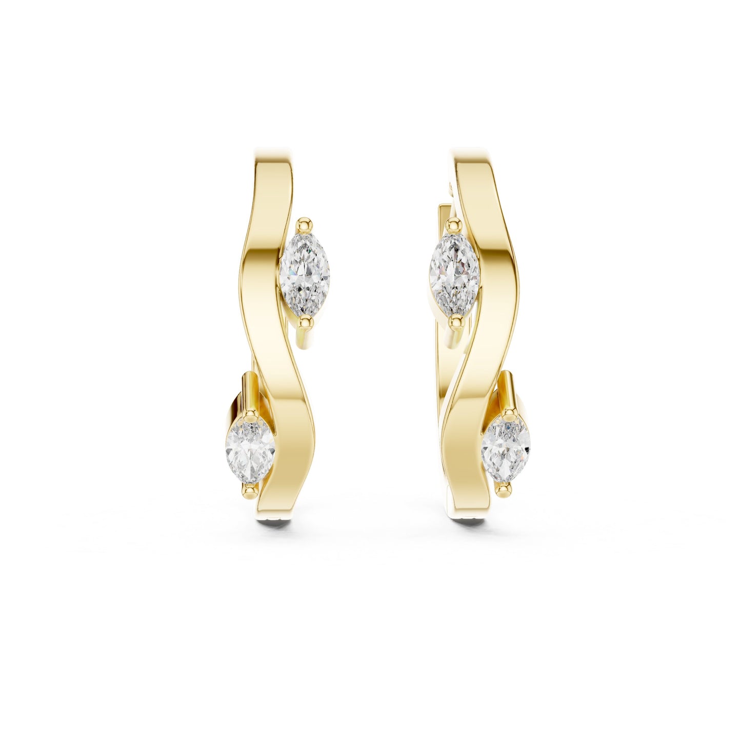 Marquise Huggie Lab Grown Diamond Earrings