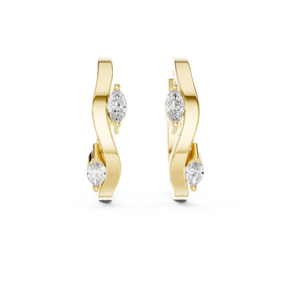 Marquise Huggie Lab Grown Diamond Earrings