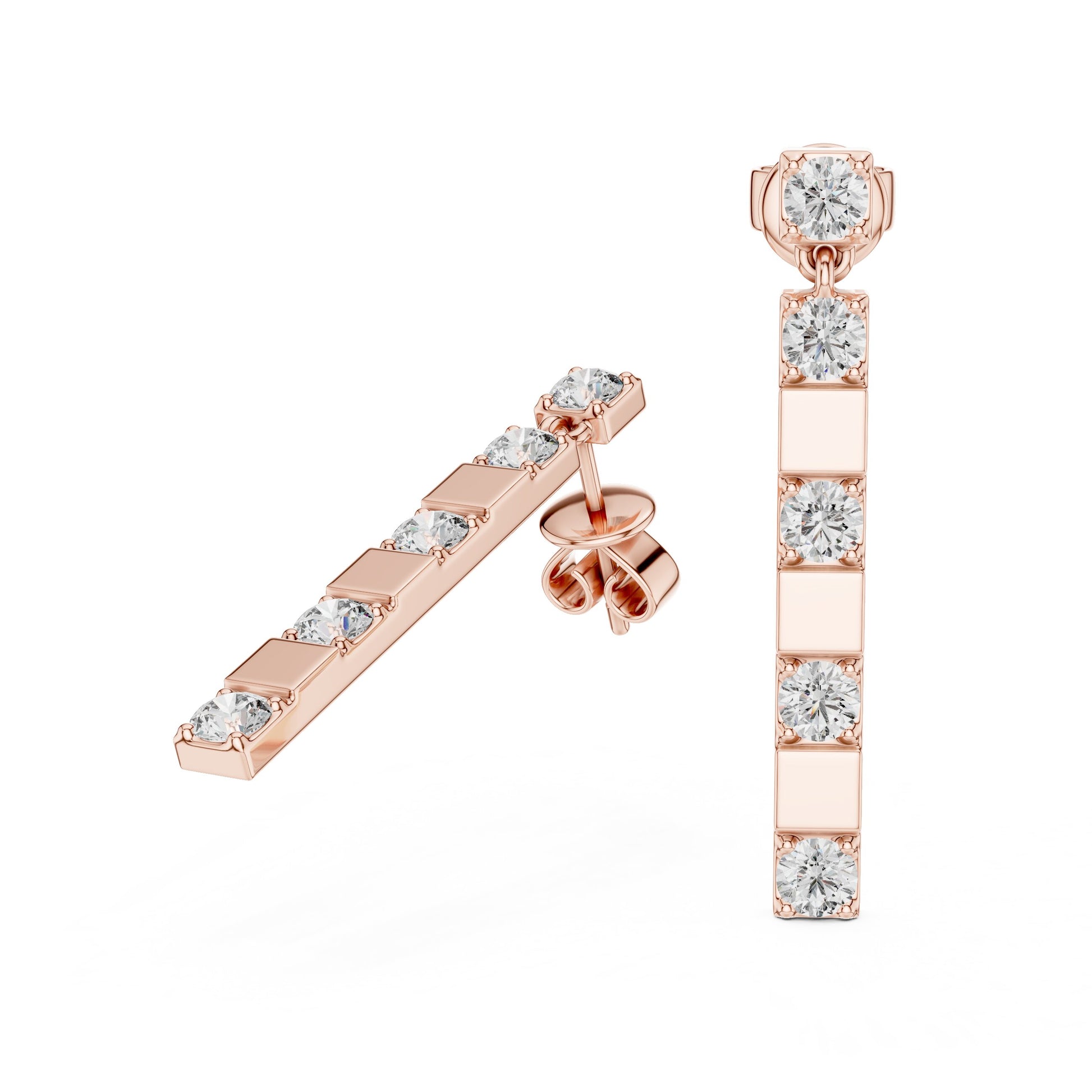 Round Dangle Lab Grown Diamond Earrings