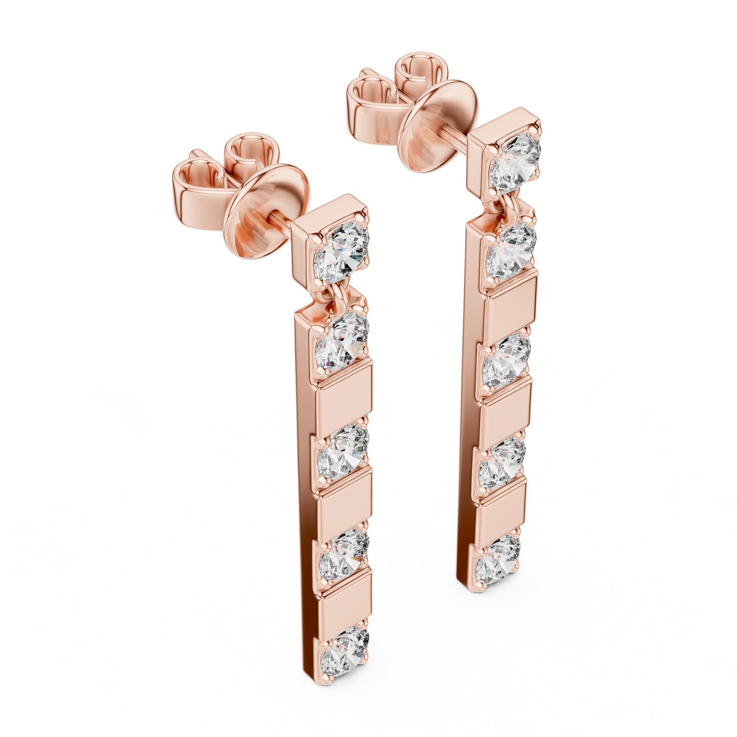 Round Dangle Lab Grown Diamond Earrings