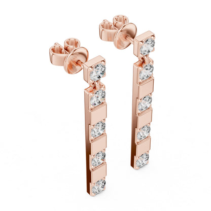 Round Dangle Lab Grown Diamond Earrings