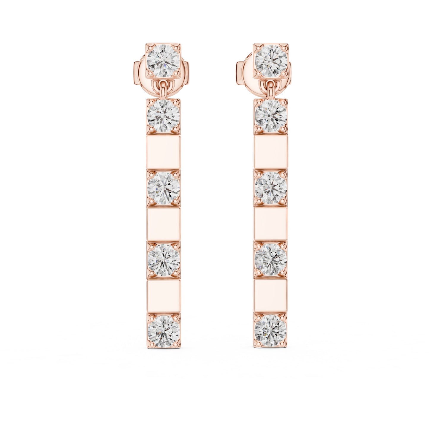 Round Dangle Lab Grown Diamond Earrings