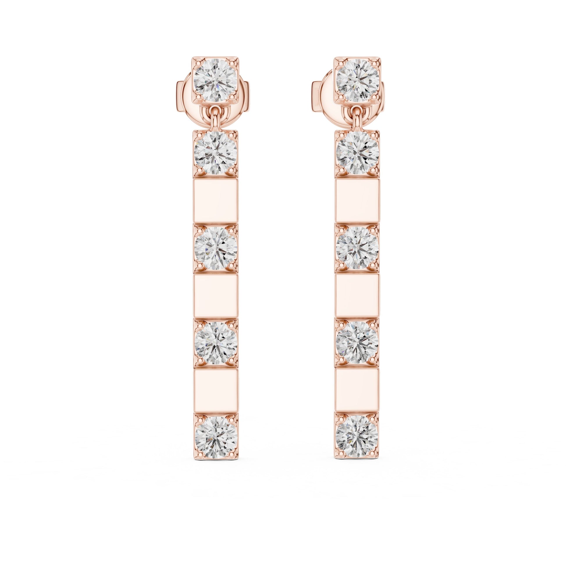 Round Dangle Lab Grown Diamond Earrings