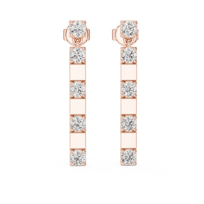 Round Dangle Lab Grown Diamond Earrings
