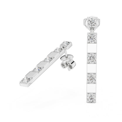 Round Dangle Lab Grown Diamond Earrings