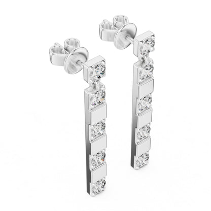 Round Dangle Lab Grown Diamond Earrings