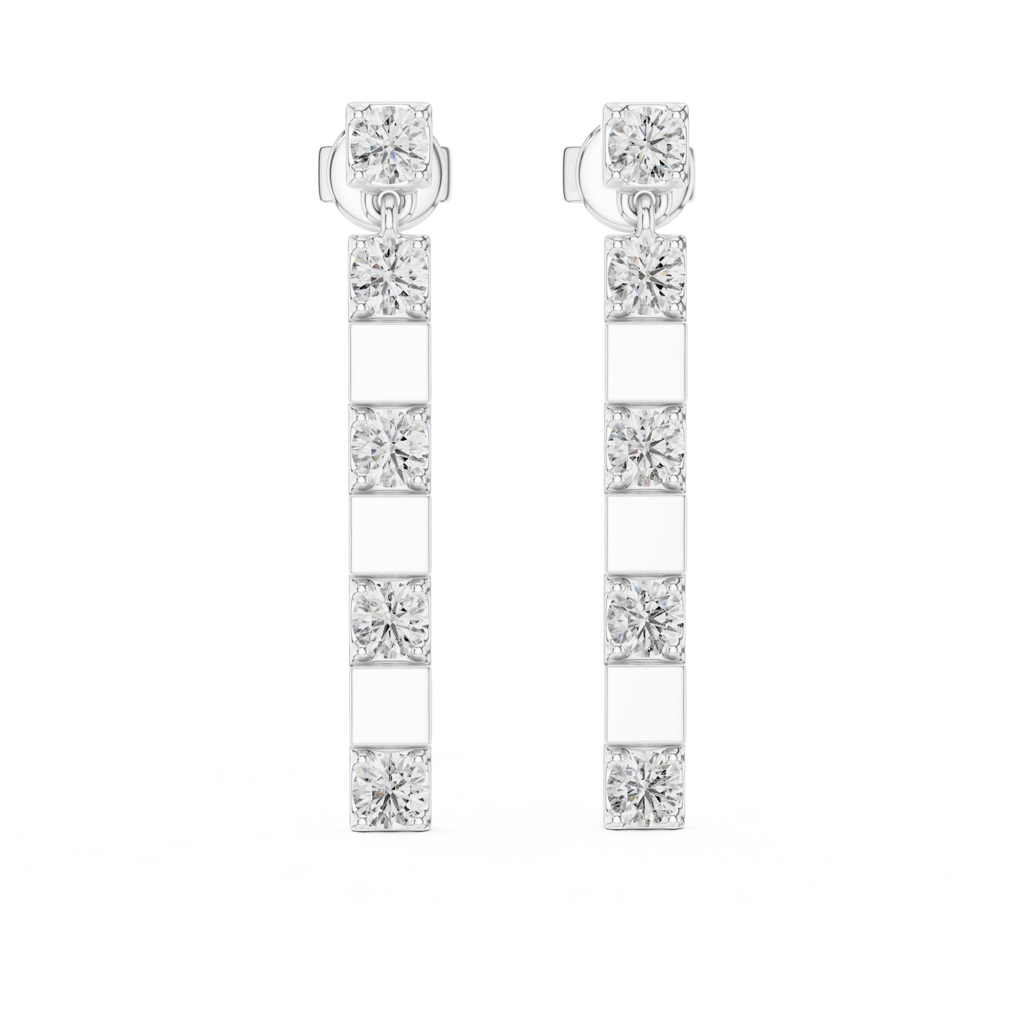 Round Dangle Lab Grown Diamond Earrings