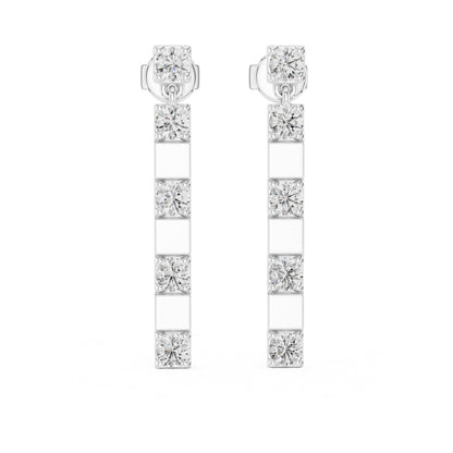 Round Dangle Lab Grown Diamond Earrings