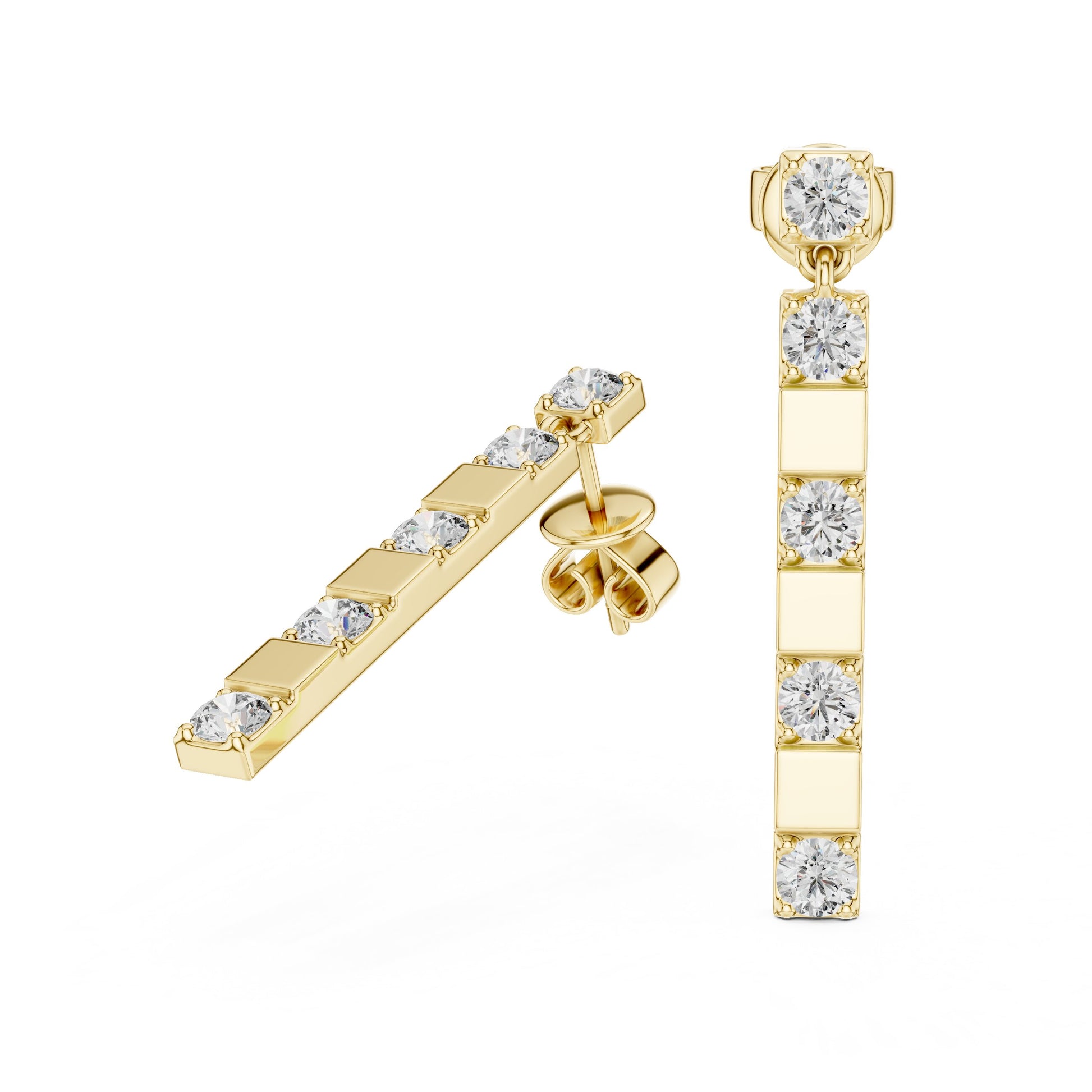 Round Dangle Lab Grown Diamond Earrings