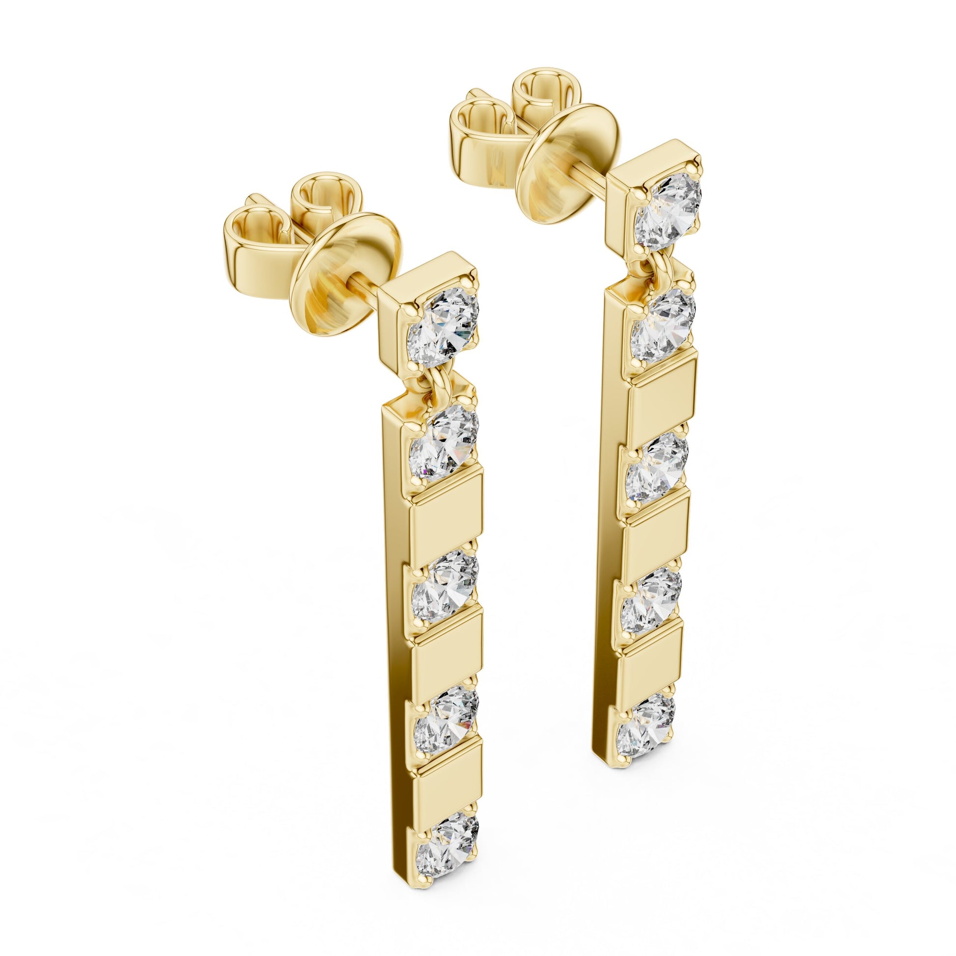 Round Dangle Lab Grown Diamond Earrings