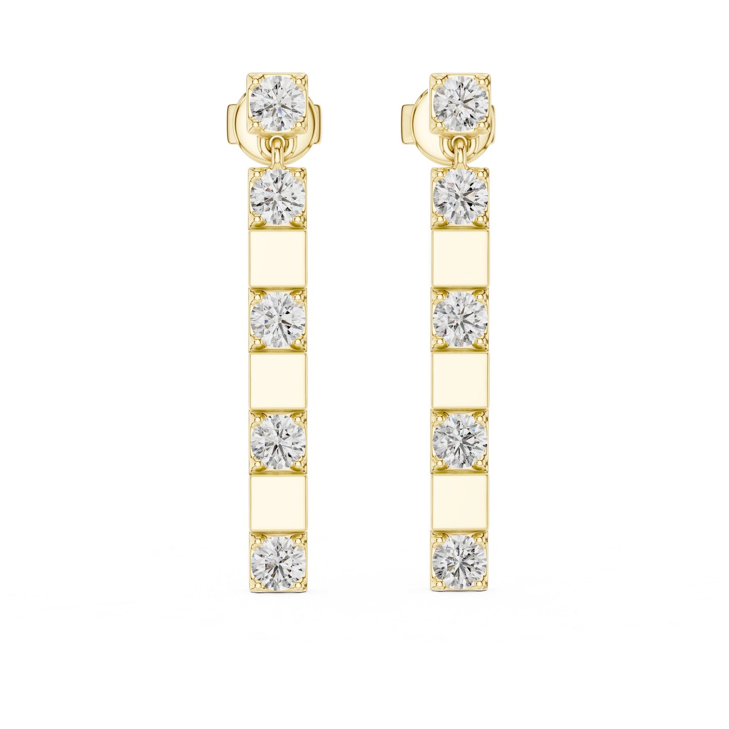 Round Dangle Lab Grown Diamond Earrings