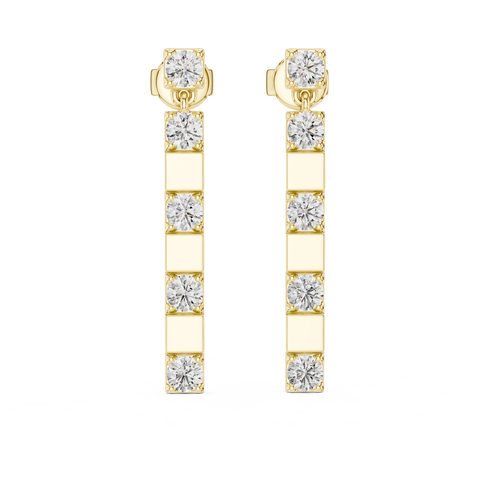 Round Dangle Lab Grown Diamond Earrings