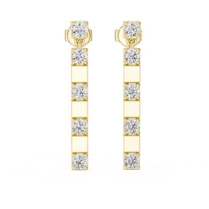 Round Dangle Lab Grown Diamond Earrings
