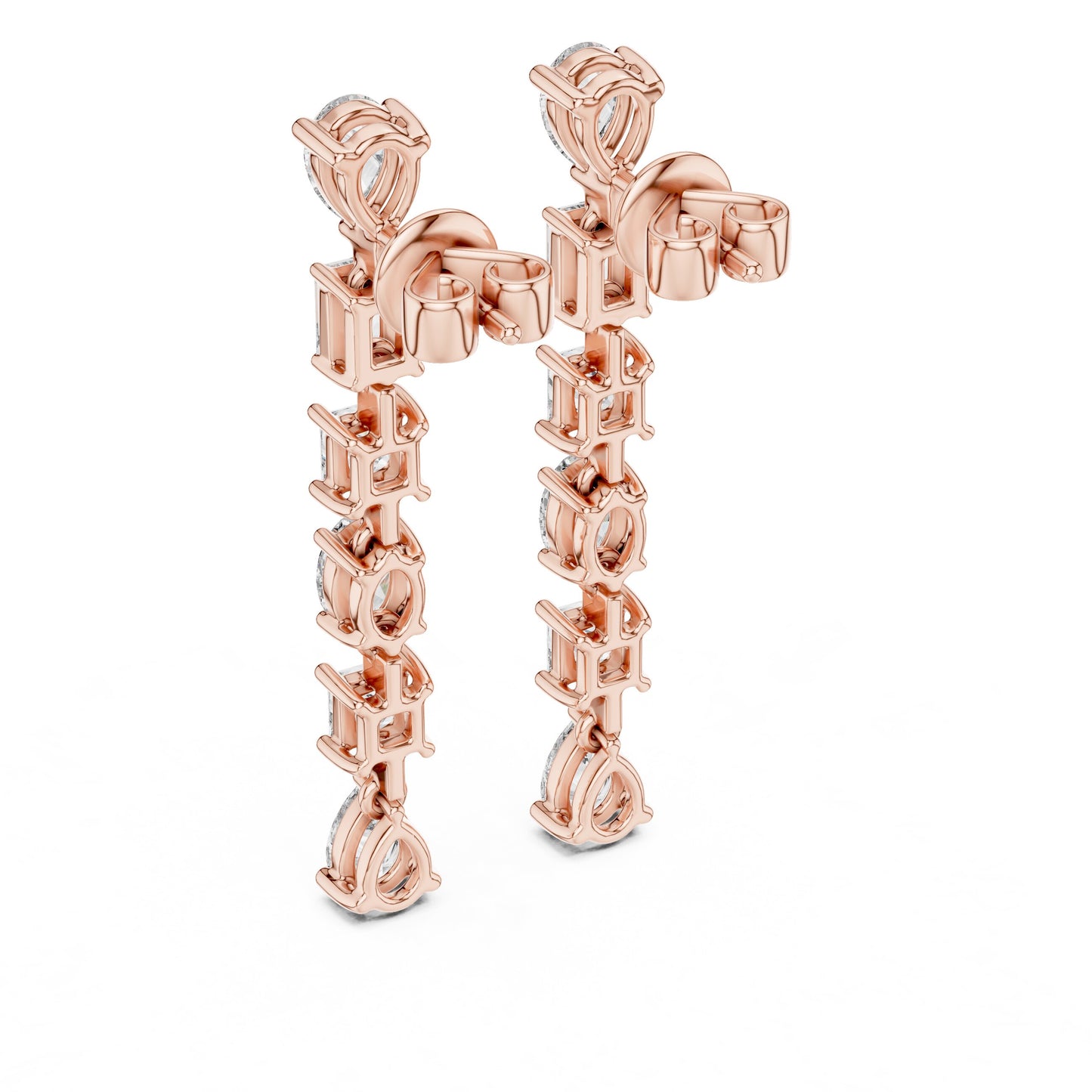 Mixed Shape Lab Grown Diamond Climber Earrings