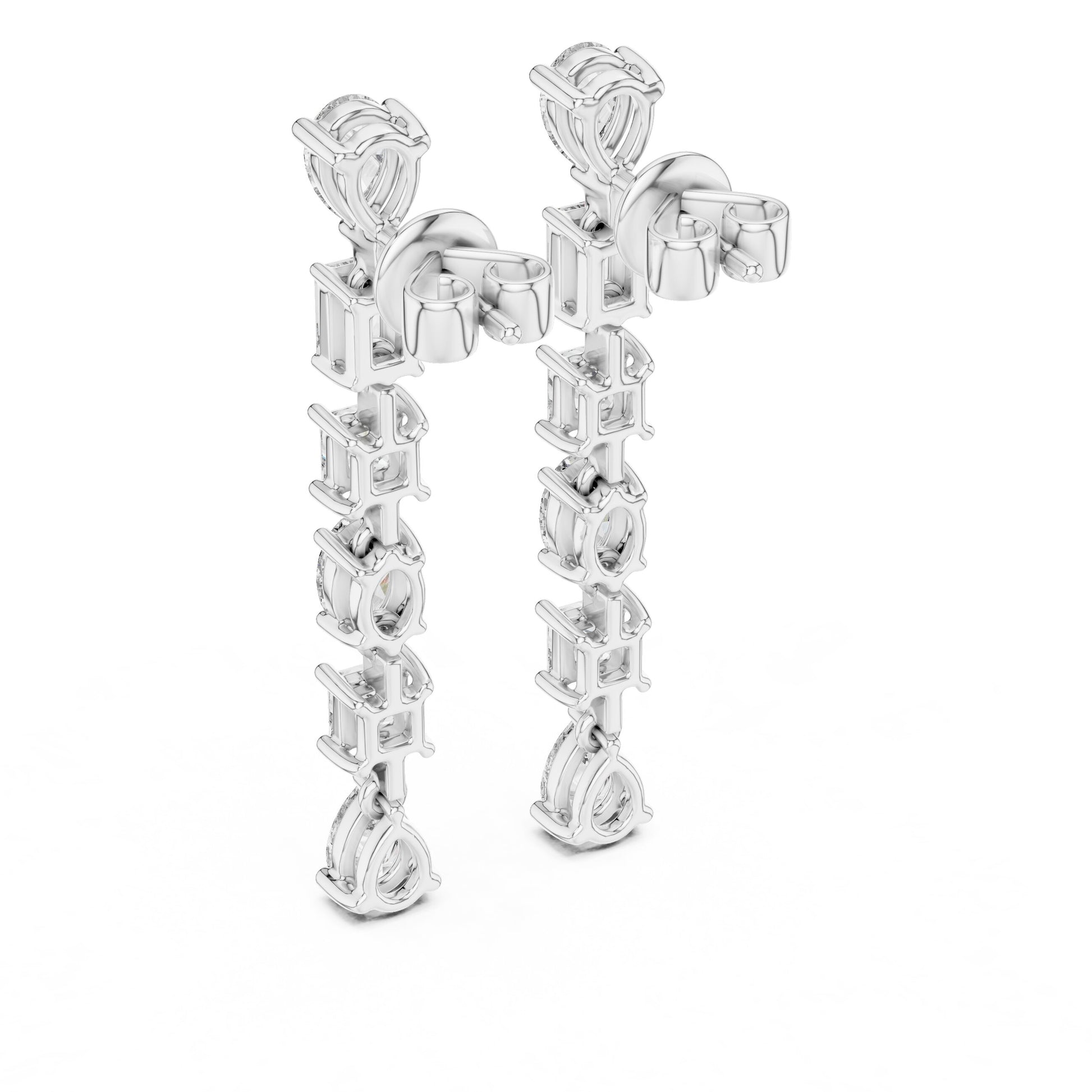 Mixed Shape Lab Grown Diamond Climber Earrings