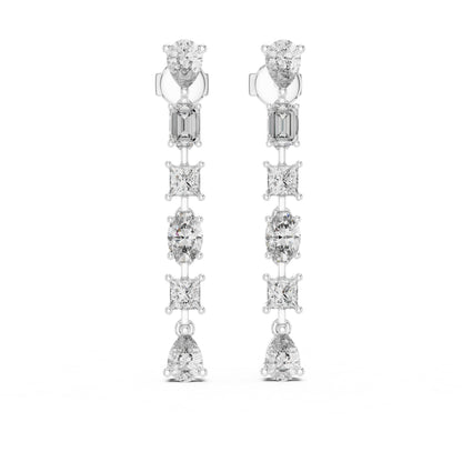 Mixed Shape Lab Grown Diamond Climber Earrings