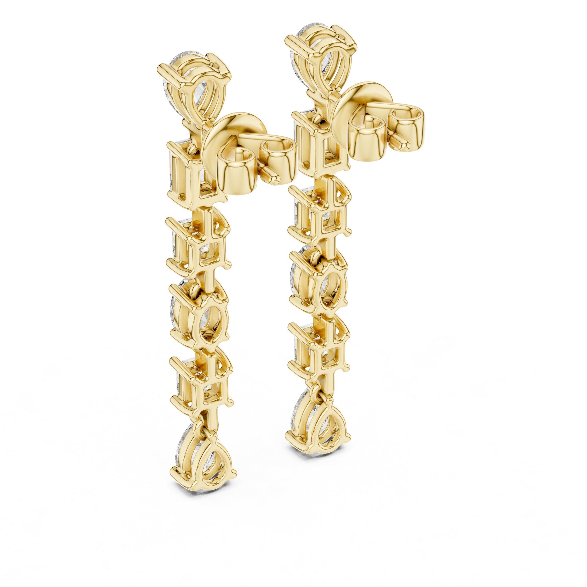 Mixed Shape Lab Grown Diamond Climber Earrings
