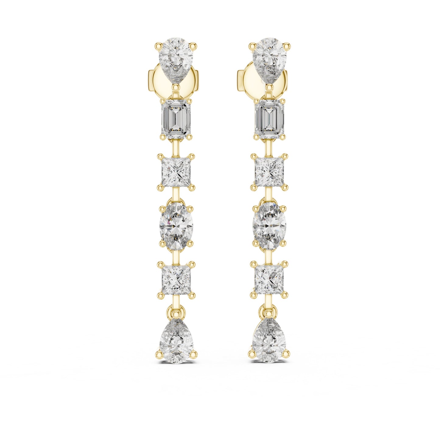 Mixed Shape Lab Grown Diamond Climber Earrings