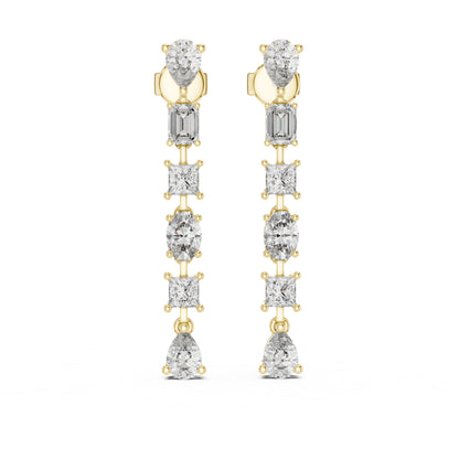 Mixed Shape Lab Grown Diamond Climber Earrings
