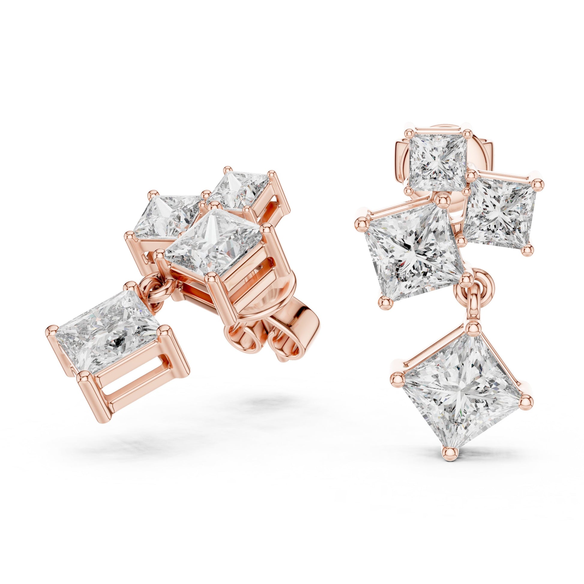Princess Cluster Lab Grown Diamond Earrings