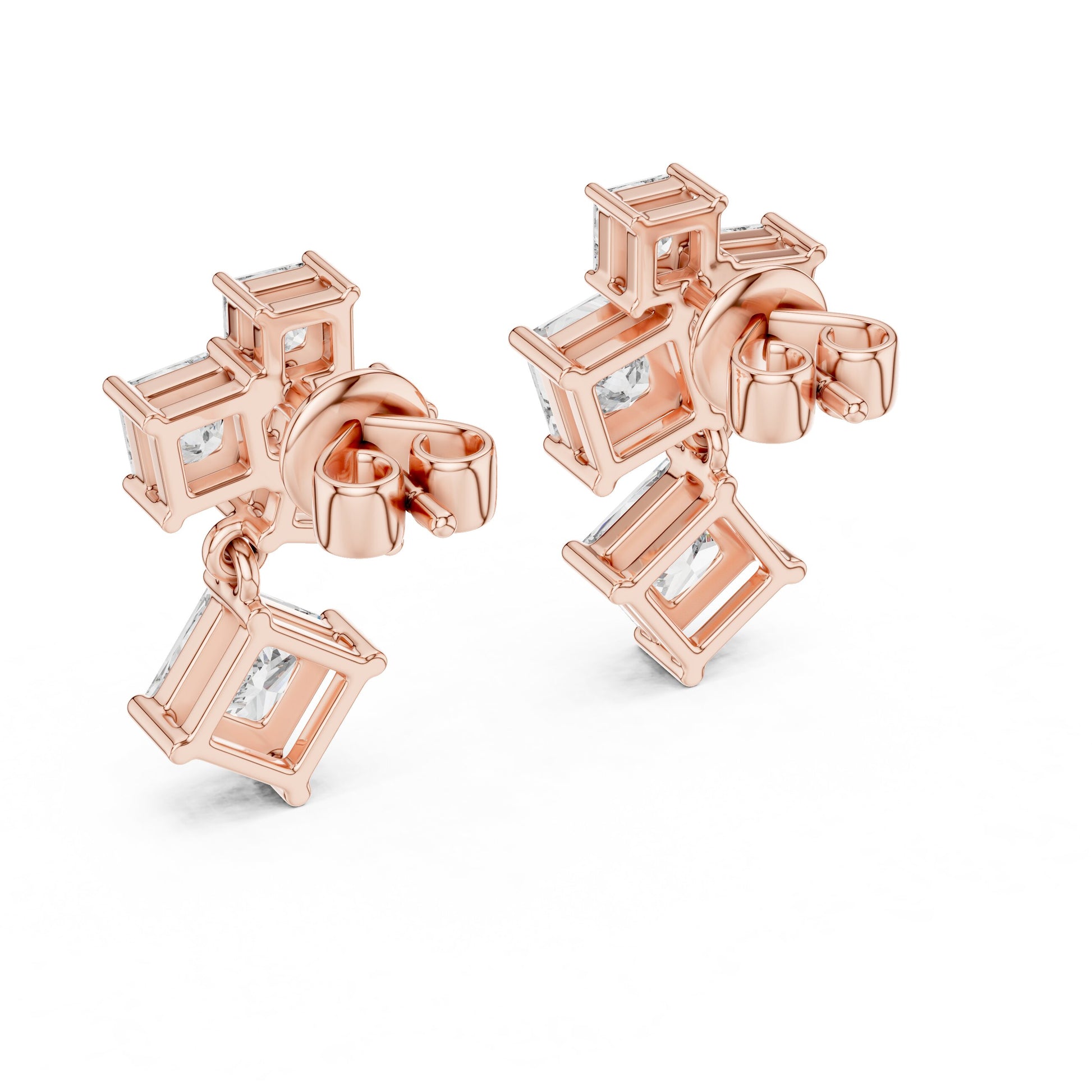 Princess Cluster Lab Grown Diamond Earrings