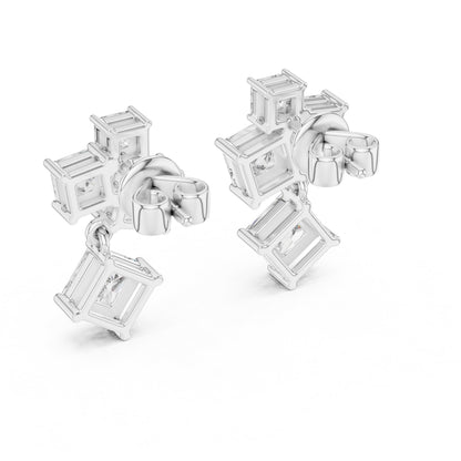 Princess Cluster Lab Grown Diamond Earrings